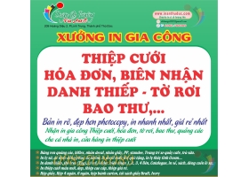 IN GIA CÔNG THIỆP CƯỚI, HÓA ĐƠN, TỜ RƠI, GIẤY A4, A3 1 MÀU