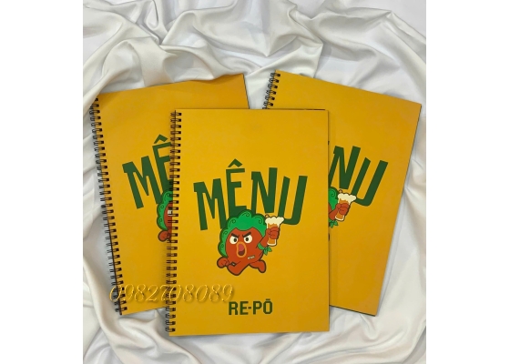 IN MENU ĐÓNG CUỐN LÒ XO