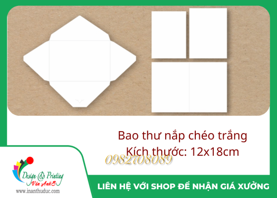 Bao thư nắp chéo 12x18cm