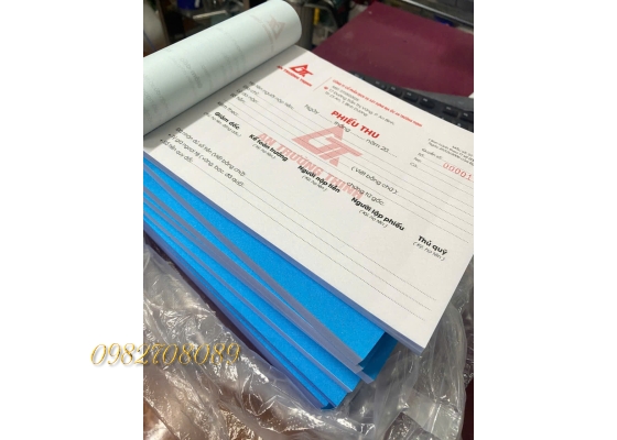 In biên nhận 1 liên, 2 liên, 3 liên